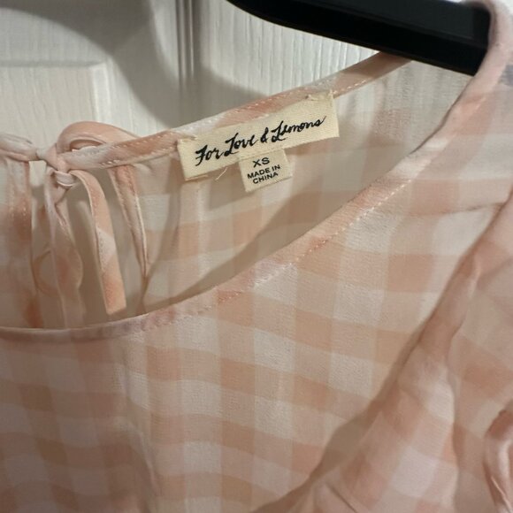 For Love & Lemons Checkered Pink Midi Dress - Picture 3 of 4